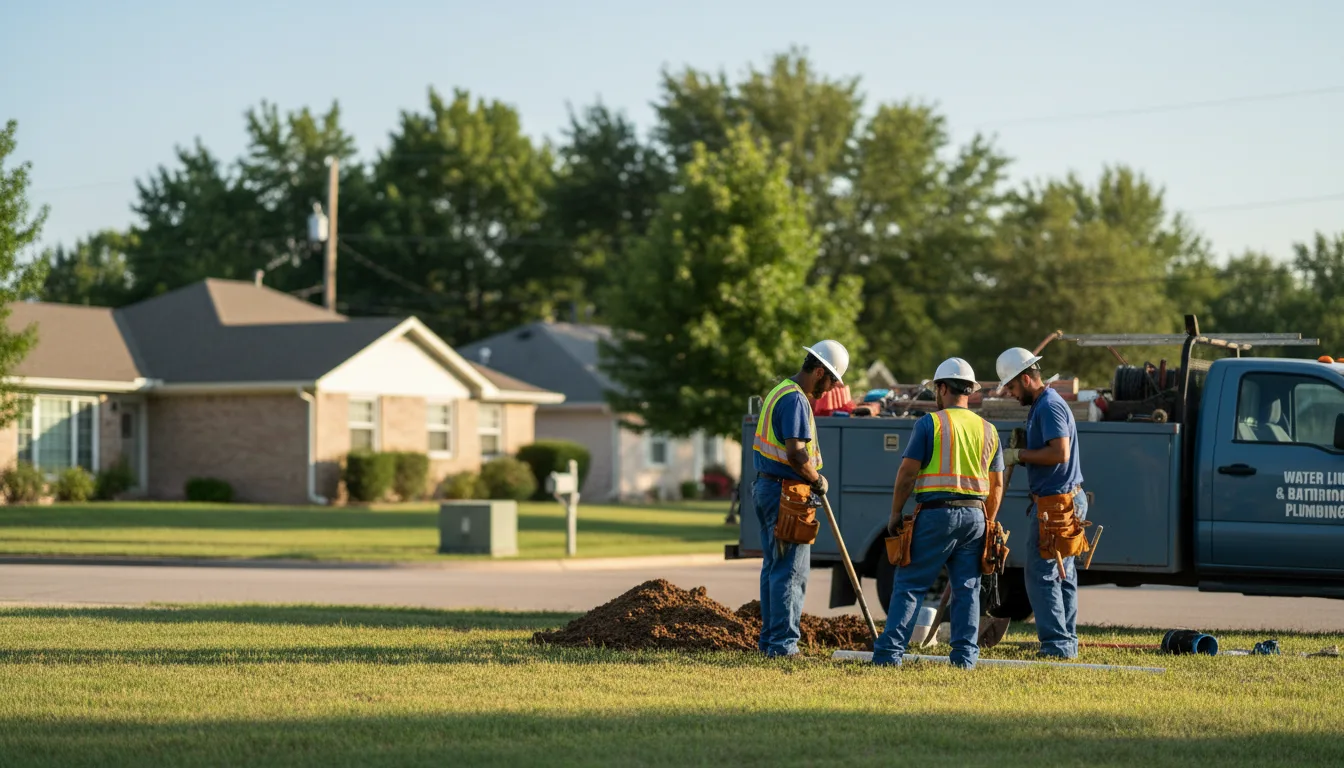 Residential water line and bathroom plumbing service in Morganville, KS